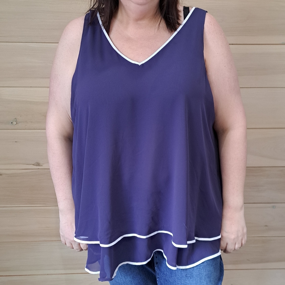 Lane Bryant Sleeveless Ruffle Top sz 24